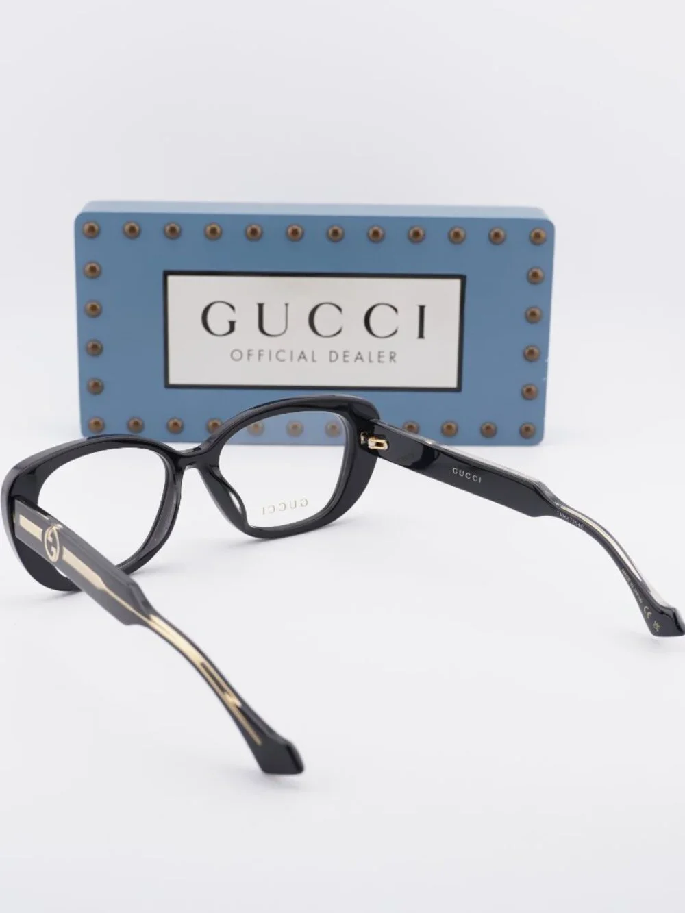 Gucci GG1559OK 001 Cat Eye Eyeglasses –Shiny Black 54mm